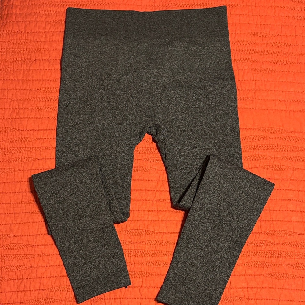 High-rise Gray Fleece-lined Leggings